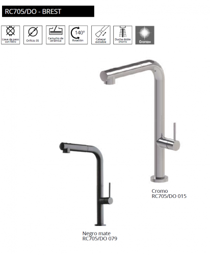 GRIFO COCINA EXTAIBLE RC705/DO – BREST LUISINA NOVEDAD