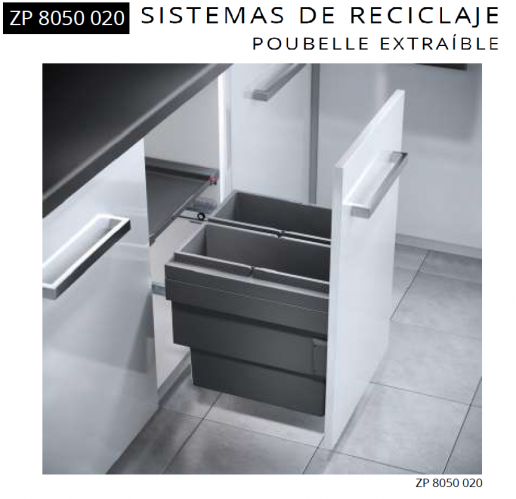 CUBO DE BASURA BAJO FREGADERO  ZP 8050 020 LUISINA NOVEDAD