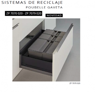 CUBO DE BASURA BAJO FREGADERO ZP 7070 020 - ZP 7079 020  LUISINA NOVEDAD