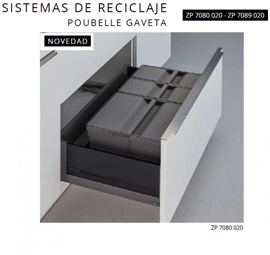 CUBO DE BASURA BAJO FREGADERO ZP 7080 020 - ZP 7089 020 LUISINA NOVEDAD