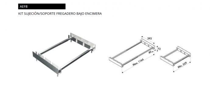 KIT SUJECIÓN/SOPORTE FREGADERO BAJO ENCIMERA LUISINA
