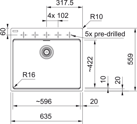 FREGADERO FRAGRANITO MRG 610-60 FRANKE NOVEDAD 