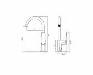 GRIFO DE COCINA MANILA ORO CEPILLADO AQUAHOME EN STOCK 10459112208