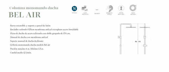 COLUMNA MONOMADO DUCHA BEL AIR AQUAHOME EN STOCK