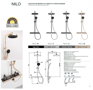 COLUMNA MODELO NILO DE BAÑO – DUCHA CON REPISA  DUPLACH