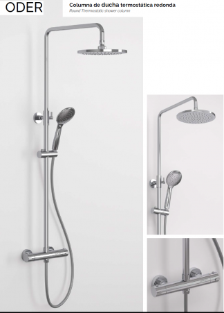 COLUMNA DE BA&Ntilde;O MODELO ODER - DUCHA TERMOSTATICA RENDONDA DUPLACH
