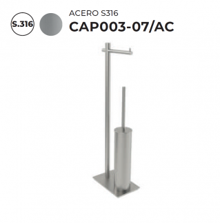 MEDIMEX  ESCOBILLERO CON PORTA-ROLLO CAP003-07/AC  SERIE PRACTIC 