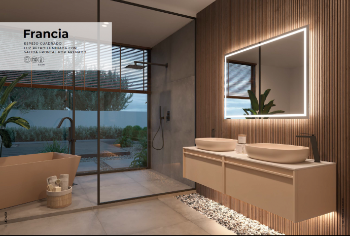 Espejo de baño con luz LED Francia Ledimex
Espejo LED de Baño Francia LEDIMEX – Diseño Moderno y Elegante

espejo de baño LED luz fría 6500K

espejo de baño sin marco con luz LED

espejo LED cuadrado para baño moderno

espejo de baño con luz frontal arenada

espejo LED retroiluminado Francia Ledimex