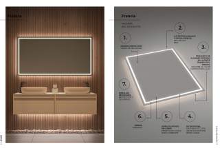 Espejo de baño con luz LED Francia Ledimex