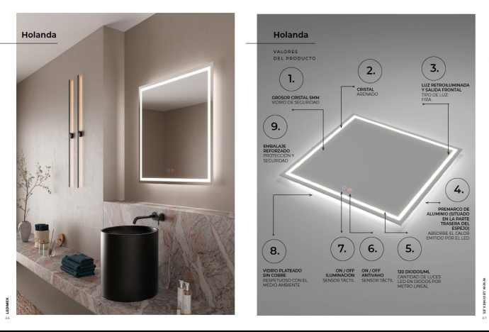 espejo holanda ledimex