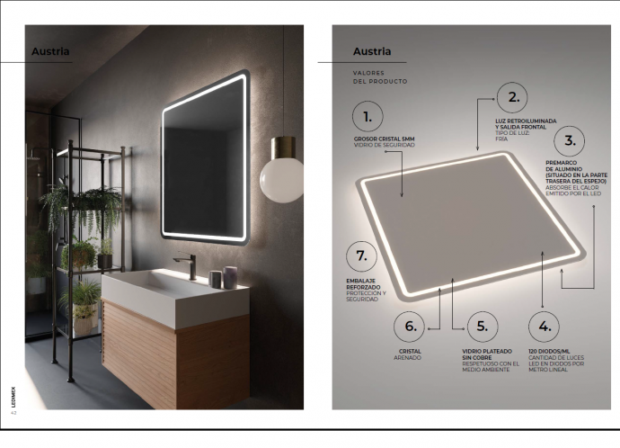 IMEX Espejo de Baño con Luz LED Austria

Espejo LED para Baño IMEX Austria

Espejo de Baño con Iluminación LED IMEX Serie Austria

Espejo de Baño Moderno LED IMEX Austria
Espejo de Baño con Luz LED IMEX Serie Austria – Diseño Moderno y Funcional, En Stock
