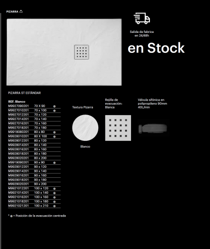 Plato de ducha pizarra antideslizante ST estándar DOCCIA