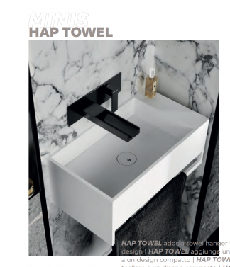  HAP TOWEL &ndash; Lavabo Resiblock con toallero de Solid Surface