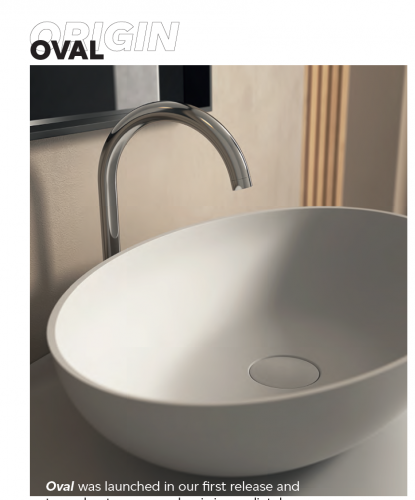 Lavabo oval sobre encimera

Lavabo resistente y fácil de limpiar

Lavabo varios colores

Lavabo con válvula click-clack

Lavabo diseño elegante