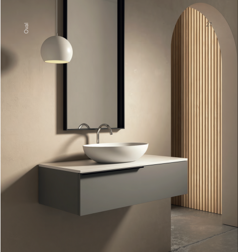 Lavabo oval sobre encimera

Lavabo resistente y fácil de limpiar

Lavabo varios colores

Lavabo con válvula click-clack

Lavabo diseño elegante