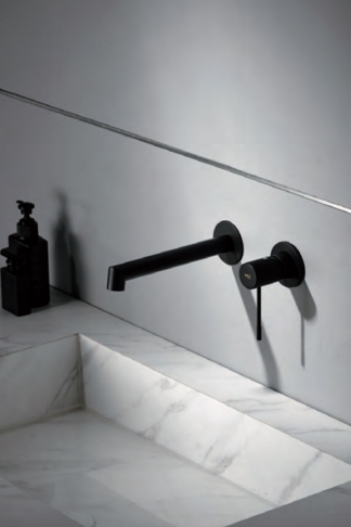 GRIFO DE LAVABO MONOMANDO EMPOTRADO NEGRO MATE SERIE LINE | IMEX | EN STOCK