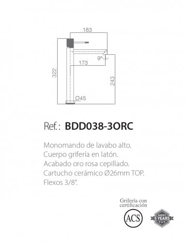 imex griferia
imex grifería baño
monomando de lavabo caño alto oro rosa cepillado Serie Line IMEX

grifería premium para lavabo con cartucho cerámico

monomando de lavabo moderno y elegante

grifo de lavabo alto oro rosa con latiguillos

grifería de lavabo duradera y fácil de instalar

monomando de lavabo diseño contemporáneo oro rosa