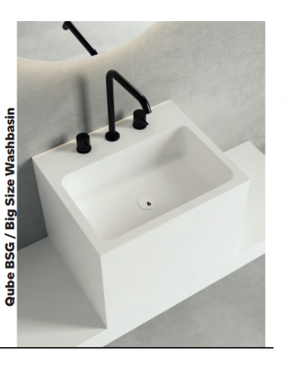 LAVAVO SOBRE ENCIMERA QUBE BSG 45 &ndash; ORIFICIO PARA GRIFO - RESIBLOCK  (NOVEDAD)