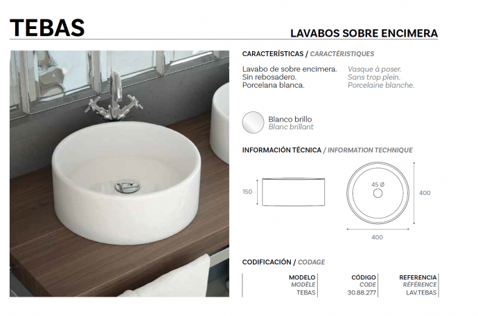 Lavabo de cerámica sobre encimera Tebas – Porcelana – ArtandBath (En stock)

lavabo para baño en apartamento

lavabo práctico para baño moderno

lavabo de porcelana con rebosadero opcional

lavabo elegante para lavabo sobre encimera

lavabo de diseño premium para baño