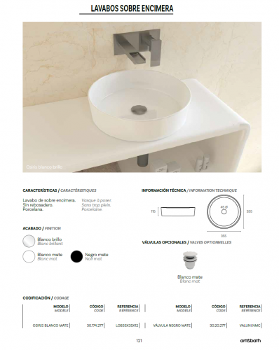 lavabo sobre encimera cerámica

lavabo porcelana blanco mate

lavabo Osiris ArtandBath

lavabo moderno para baño

lavabo elegante sobre encimera

lavabo decorativo de porcelana

lavabo baño contemporáneo

lavabo sin rebosadero

lavabo diseño minimalista

lavabo instalación sobre encimera