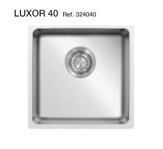 Fregadero de cocina cuadrado Luxor 40 Solfless de acero inoxidable EN STOCK