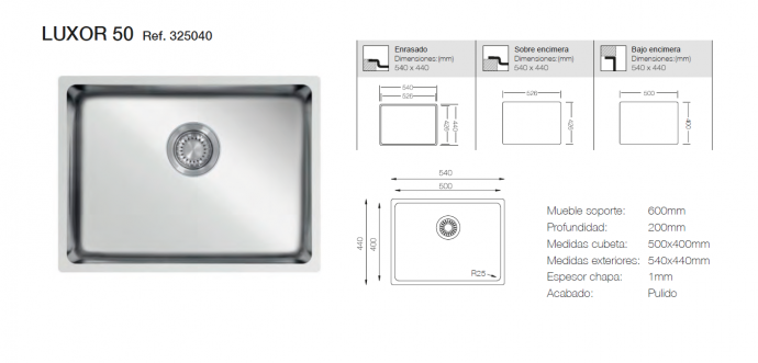 Fregadero de Cocina Luxor 50 cm Solfless de Acero Inoxidable

fregadero acero inoxidable 50 cm
fregadero cocina acero inoxidable
fregadero Luxor 50 cm
fregadero cocina 1 cubeta inox
fregadero encastrable acero inoxidable