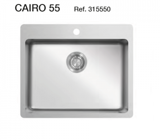 FREGADERO DE COCINA CAIRO 55 - SOLFLESS (ACERO INOXIDABLE, 1 SENO) - EN STOCK