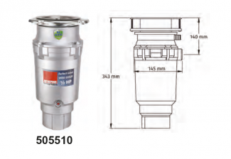 TRITURADORA DE FREGADERO DOMESTICA SOLFLESS EN ACERO INOXIDABLE 