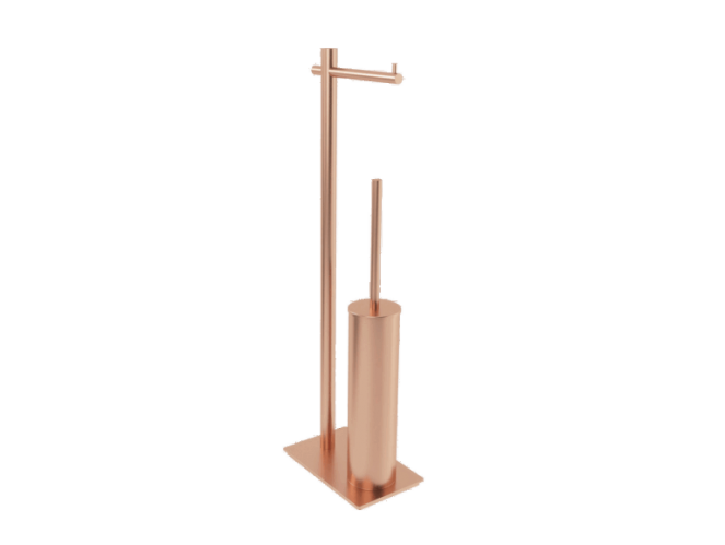 Escobillero con porta-rollo acabado oro MEDIMEX Serie Practic – Disponible en stock