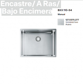 FRANKE BOX BXX 110-54 &ndash; DE UNA CUBETA EN ACERO INOX