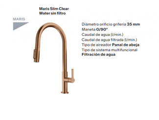 GRIFO COCINA MARIS SLIM CLEAR WATER J EXTRAIBLE FRANKE